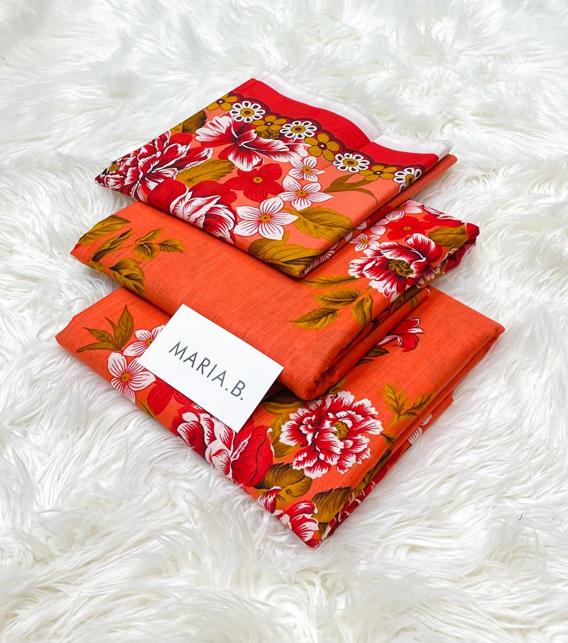 Maria B Kaddar 3-Piece Unstitched Allover Digital Printed With Voil Khaddar Duppata