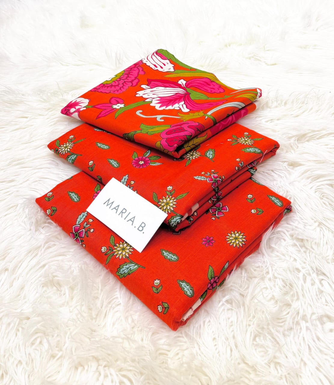 Maria B Kaddar 3-Piece Unstitched Allover Digital Printed With Voil Khaddar Duppata