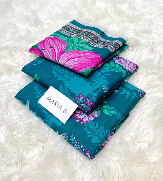 Maria B Kaddar 3-Piece Unstitched Allover Digital Printed With Voil Khaddar Duppata