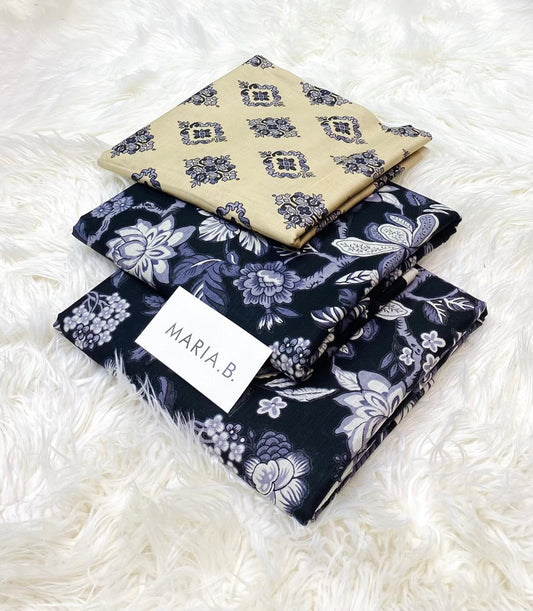 Maria B Kaddar 3-Piece Unstitched Allover Digital Printed With Voil Khaddar Duppata