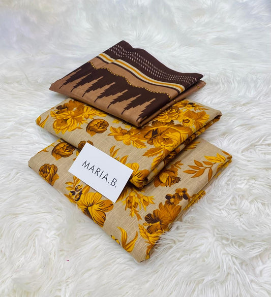 Maria B Kaddar 3-Piece Unstitched Allover Digital Printed With Voil Khaddar Duppata