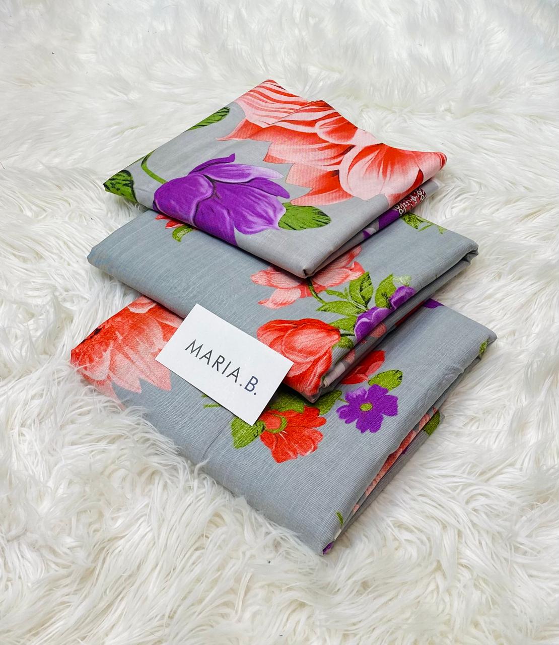 Maria B Kaddar 3-Piece Unstitched Allover Digital Printed With Voil Khaddar Duppata