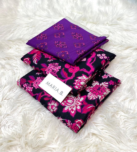 Maria B Kaddar 3-Piece Unstitched Allover Digital Printed With Voil Khaddar Duppata