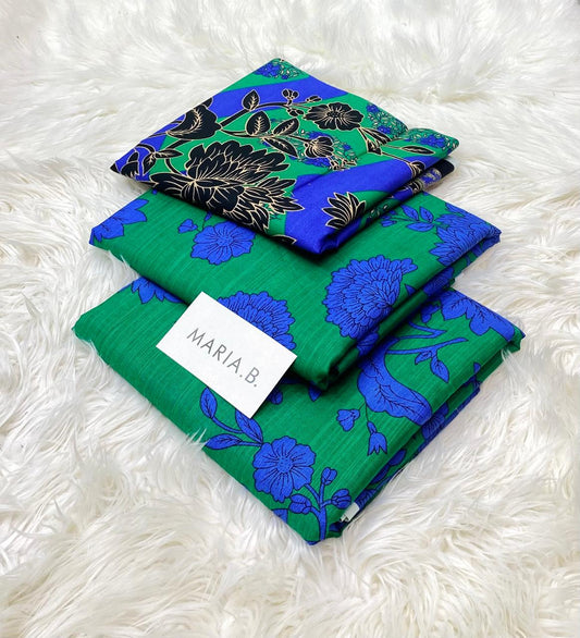 Maria B Kaddar 3-Piece Unstitched Allover Digital Printed With Voil Khaddar Duppata