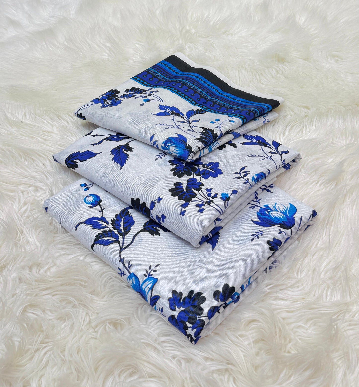 Maria B Kaddar 3-Piece Unstitched Allover Digital Printed With Voil Khaddar Duppata