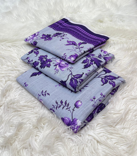 Maria B Kaddar 3-Piece Unstitched Allover Digital Printed With Voil Khaddar Duppata