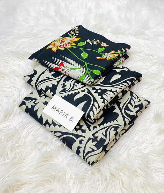 Maria B Kaddar 3-Piece Unstitched Allover Digital Printed With Voil Khaddar Duppata