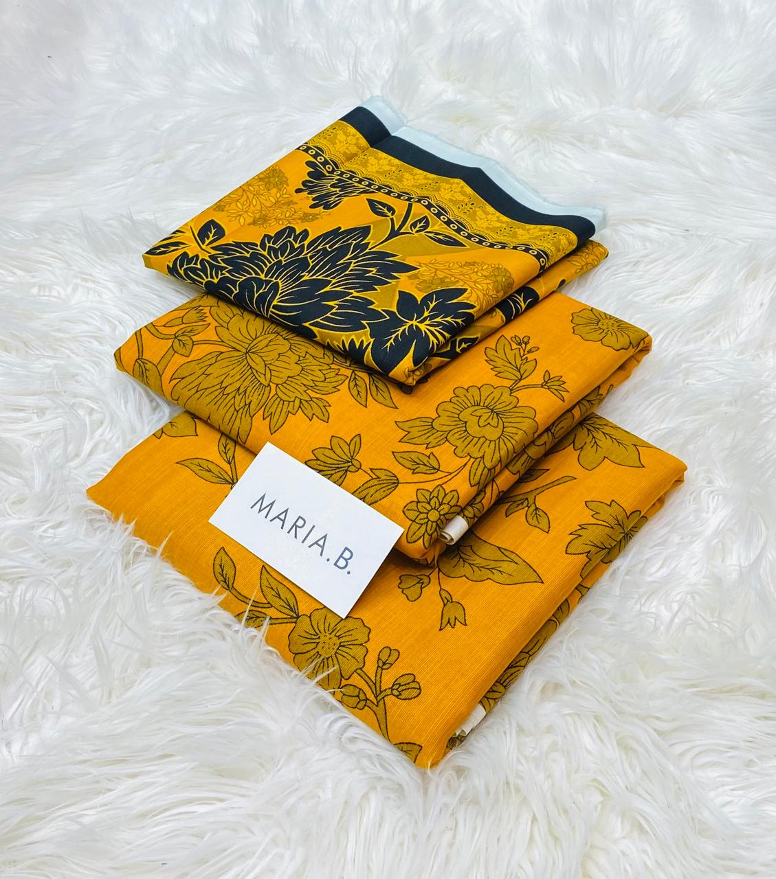 Maria B Kaddar 3-Piece Unstitched Allover Digital Printed With Voil Khaddar Duppata