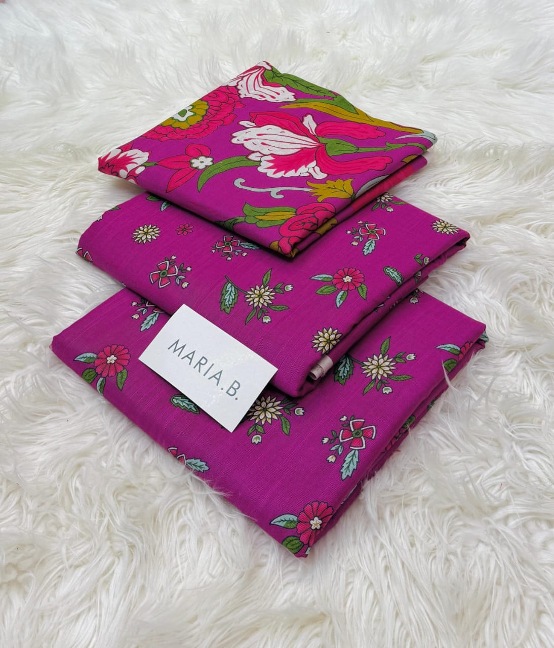 Maria B Kaddar 3-Piece Unstitched Allover Digital Printed With Voil Khaddar Duppata